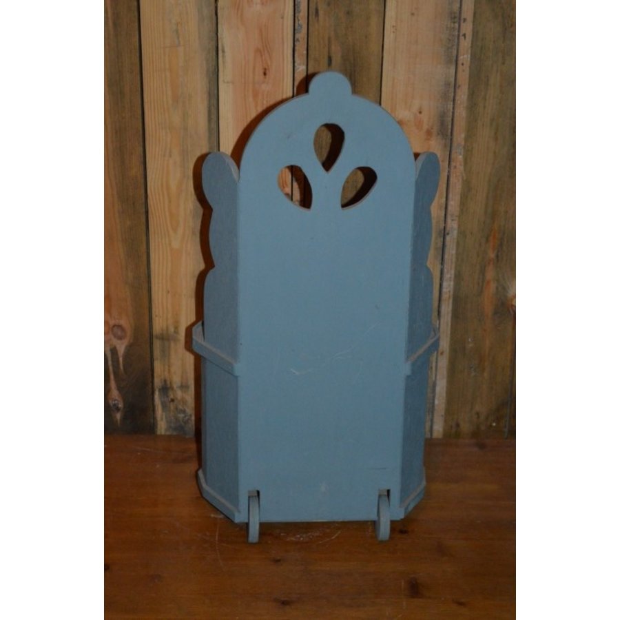 Brocante poppenstoeltje met wieltjes naar Hindeloopen kinderstoel-3