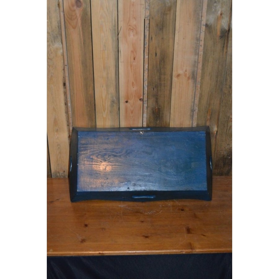 Handbeschilderd verdiept Hindeloopen dienblad met landschap-3