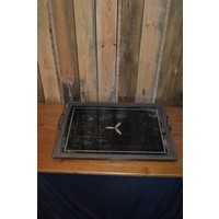 thumb-Antiek houten dienblad uit de jaren 20 met metalen handgrepen-1