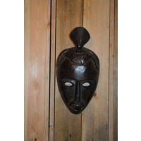 thumb-Afrikaans houten masker van zwart glimmend teakhout uit Ghana-1