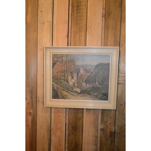 Rustiek landschap schilderij op linnen 