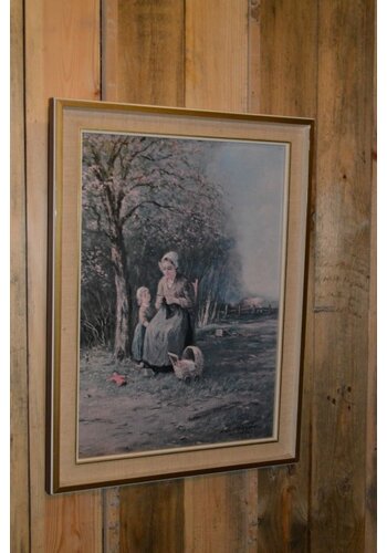 Vintage poster moeder en dochter 