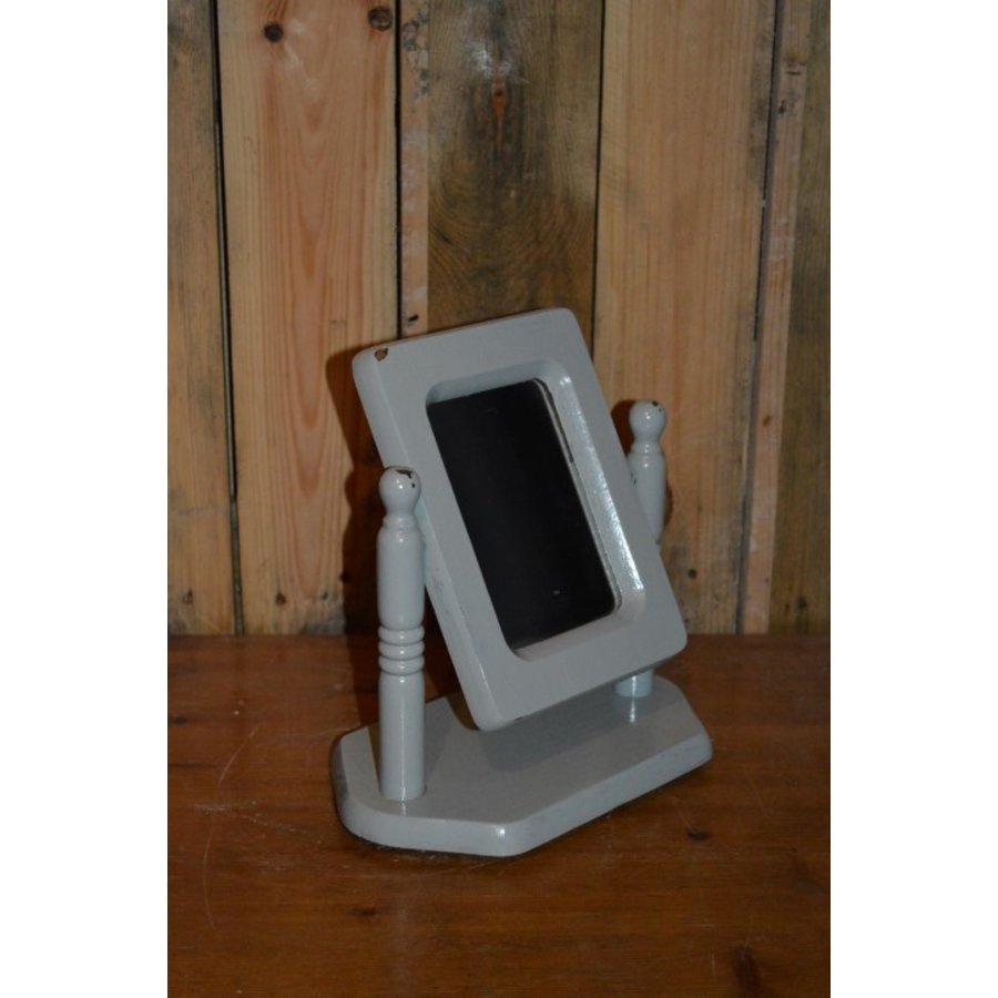 Houten vintage make-up spiegel uit de jaren 50-60-1