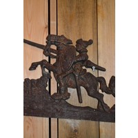thumb-Zeldzaam gietijzeren wandornament Don Quichot en Sancho Panza-3