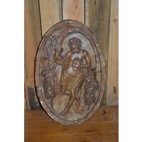 thumb-Ovaal gips wandbord met afbeelding van Bacchus-1