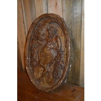 thumb-Ovaal gips wandbord met afbeelding van Bacchus-2