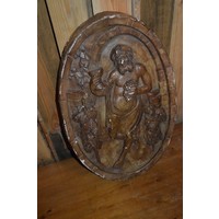 thumb-Ovaal gips wandbord met afbeelding van Bacchus-3