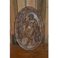 thumb-Ovaal gips wandbord met afbeelding van Bacchus-4