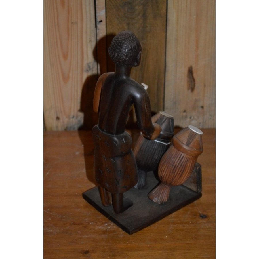 Authentiek houten beeldje trommelaar uit Ghana-3