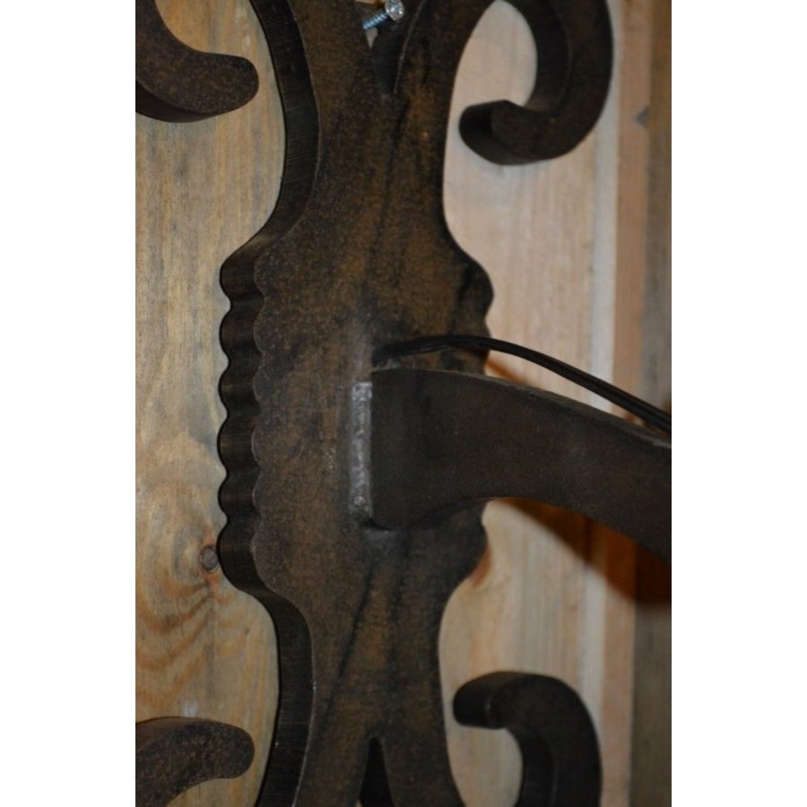 Landelijke smeedijzeren wandlamp zonder kap-4