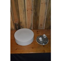thumb-Vintage glazen plafonnière uit de jaren 60 met twee fittingen-1
