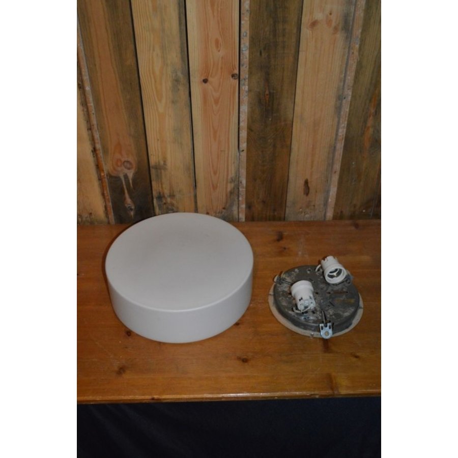 Retro plafondlamp met glazen kap jaren 60-1