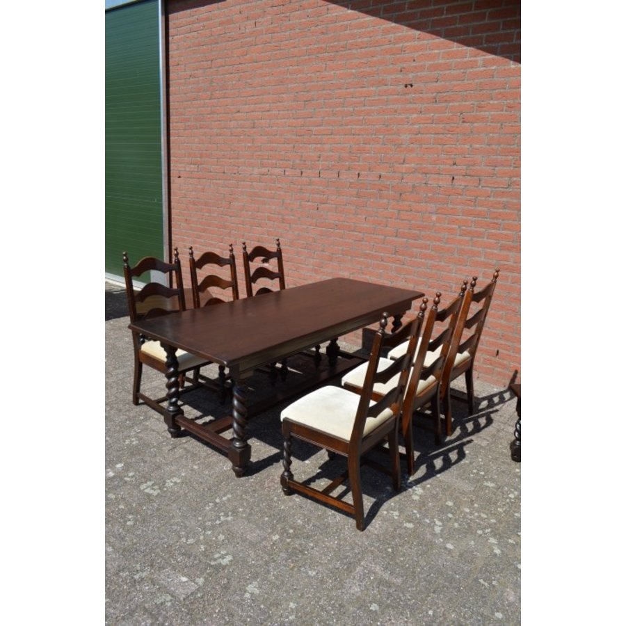 Woonkamer set Eettafel met stoelen salontafel en bijzettafel-7