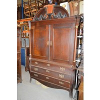 thumb-Antiek kabinet circa 1900 met kuif en klauwpoten-1