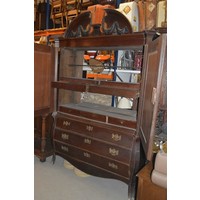 thumb-Antiek kabinet circa 1900 met kuif en klauwpoten-5