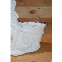 thumb-Betonnen bloempotje van elfje met bloemvormig wagentje-5