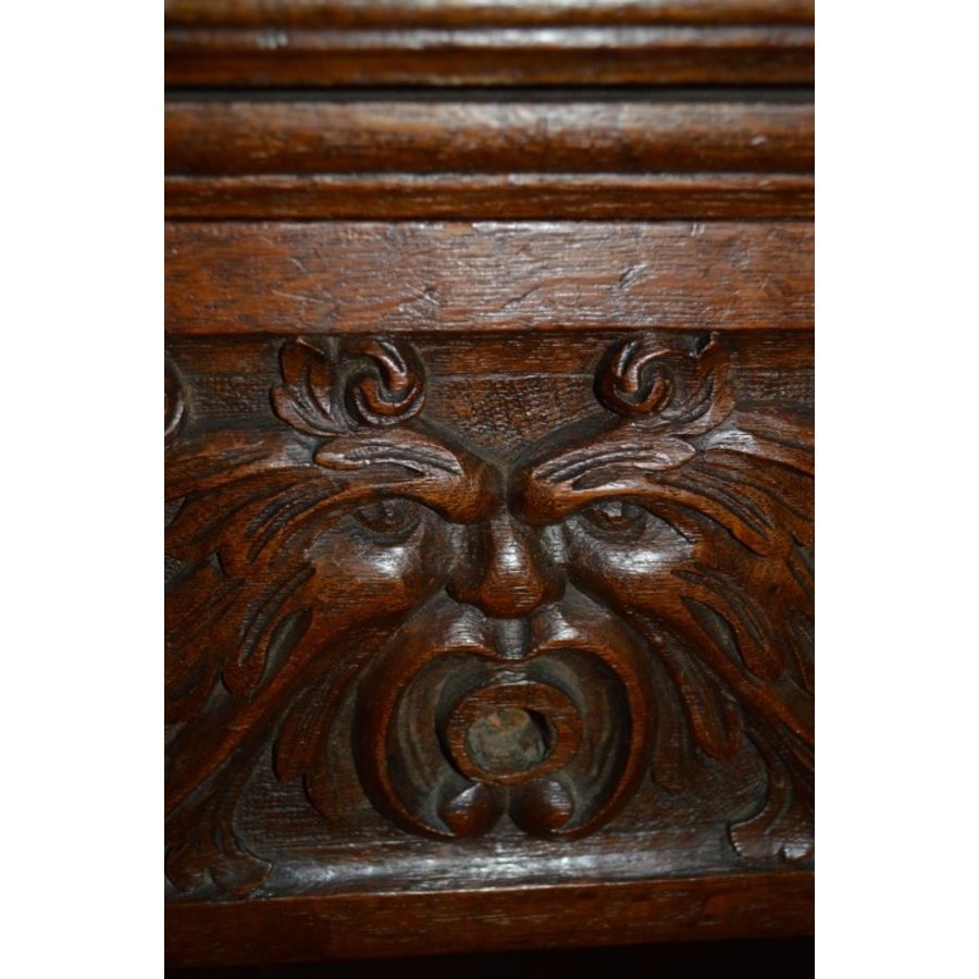 Antieke Hollandse rozenkast rond 1920 met houtsnijwerk-8