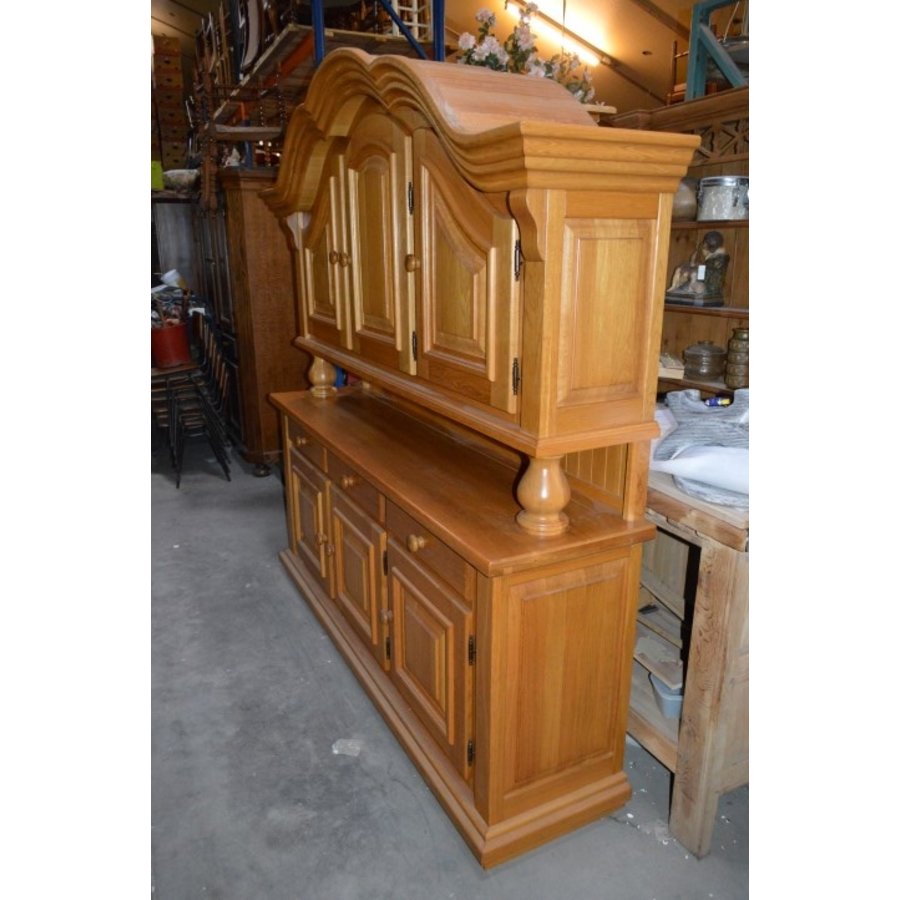 Massief eiken buffet wandkast met 3-dubbele toog-2