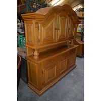 thumb-Massief eiken buffet wandkast met 3-dubbele toog-1