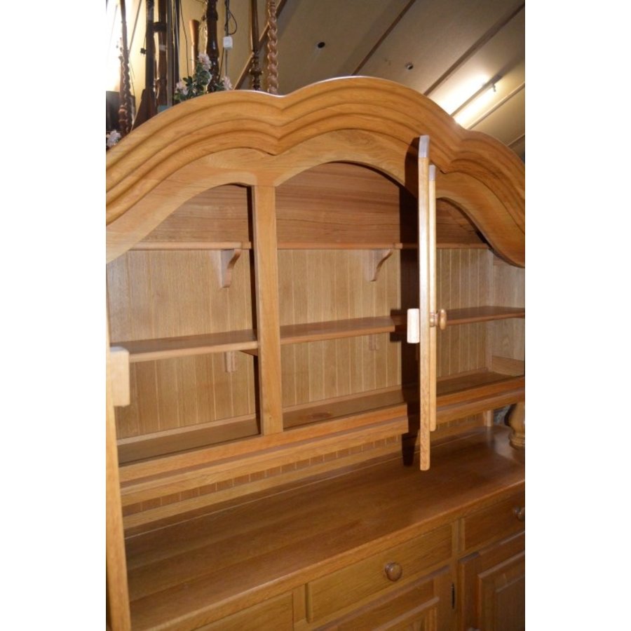 Massief eiken buffet wandkast met 3-dubbele toog-3