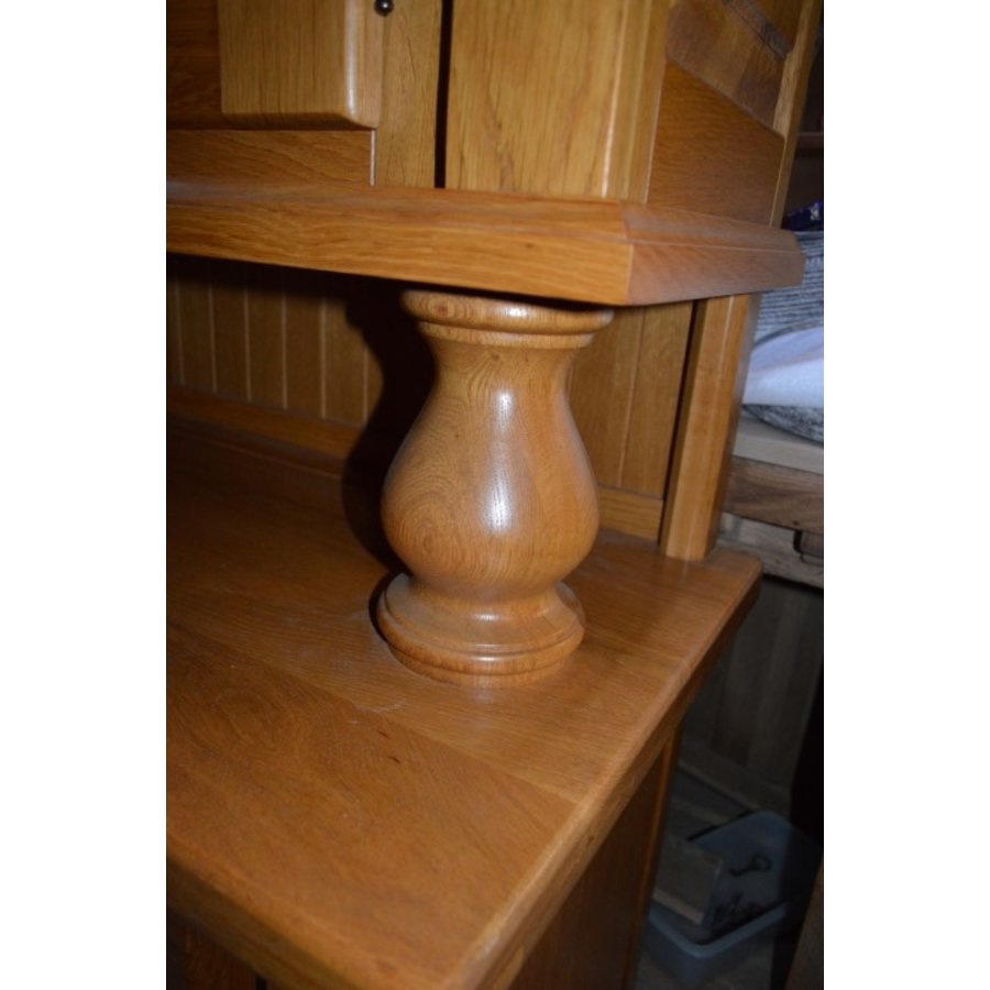 Massief eiken buffet wandkast met 3-dubbele toog-4