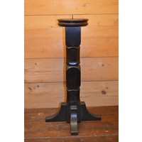 thumb-Vintage eikenhouten kandelaar voor grote kaars-3