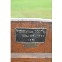 thumb-Antieke bascule weegschaal met eikenhouten frame-5
