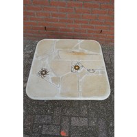 thumb-Kingma Brutalist salontafel met natuurstenen blad-2