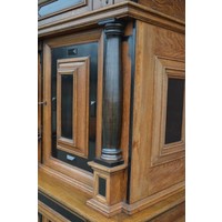 thumb-Antieke kolommenkast – Eikenhout met zwarte kolommen en geheime vakken-6