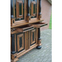 thumb-Antieke kolommenkast – Eikenhout met zwarte kolommen en geheime vakken-8