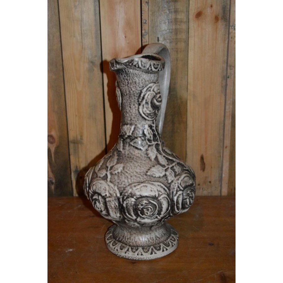 Opvallende retro vaas met rijk reliëf uit de jaren 60-2