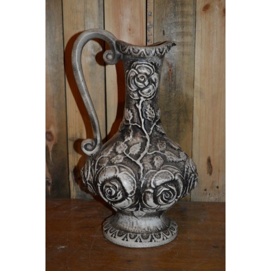 Opvallende retro vaas met rijk reliëf uit de jaren 60-4