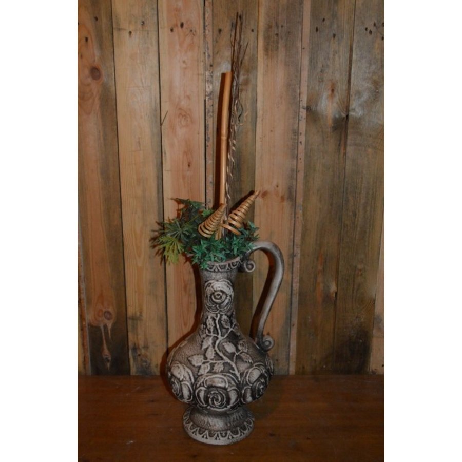 Opvallende retro vaas met rijk reliëf uit de jaren 60-6