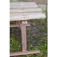 thumb-Traditionele houten slee met metalen glijders-2