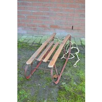 thumb-Grote metalen slee met houten zitlatten, geschikt voor plezier en decoratie-4