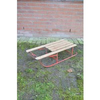 thumb-Stevige metalen slee met houten latten-1