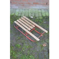 thumb-Stevige metalen slee met houten latten-2