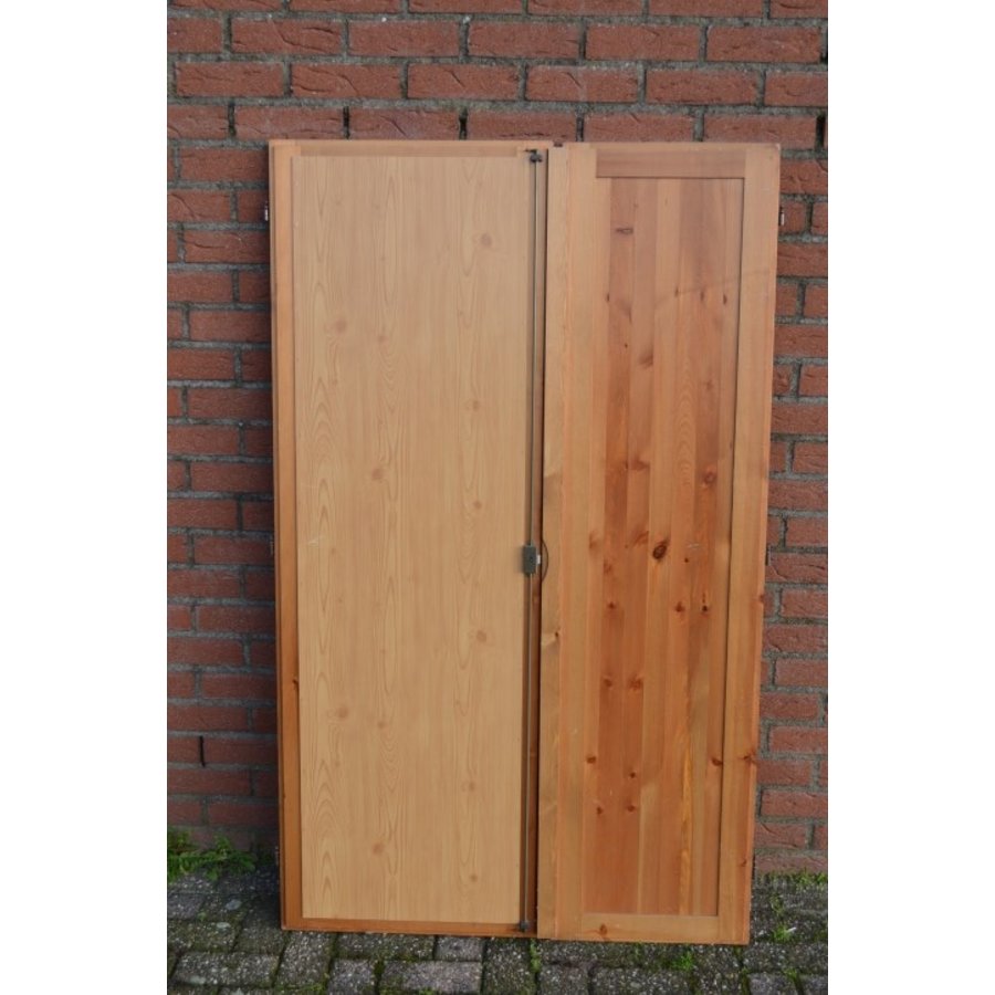 Setje kastdeuren links en rechts van massief grenen met spiegel-5