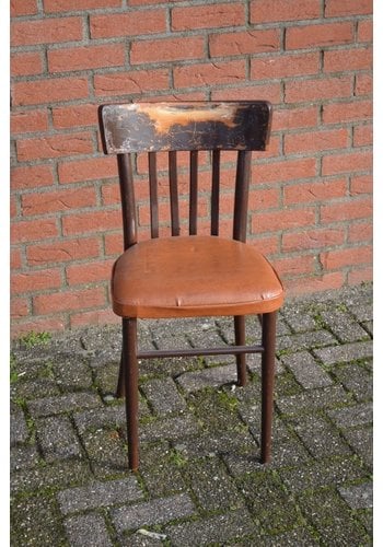 Vintage houten keukenstoel opknapper 