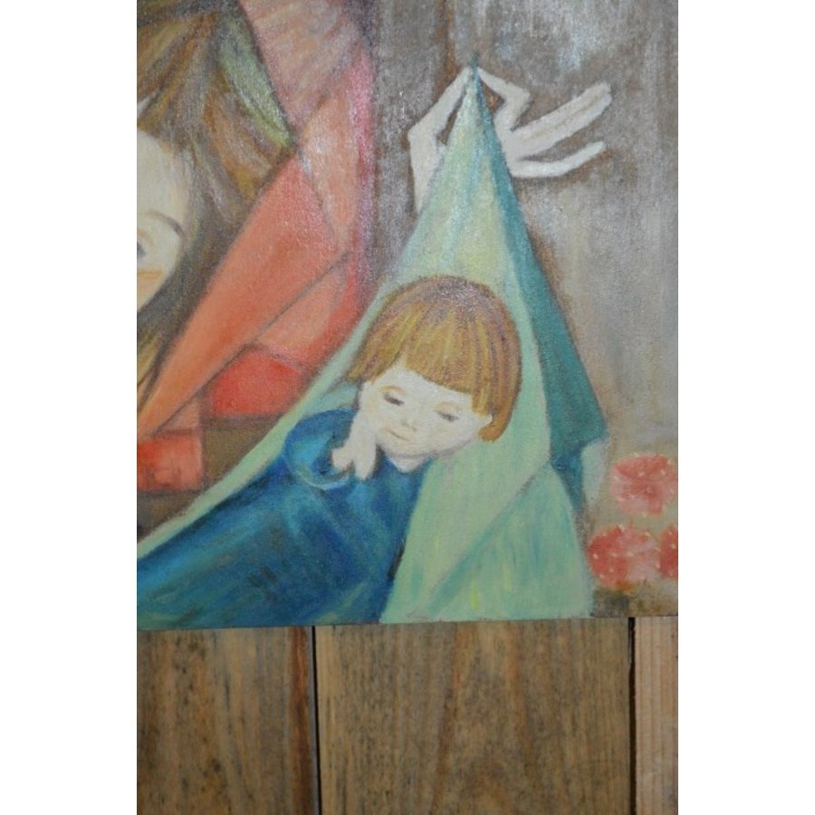 Moeder met kind schilderwerk uit 1974-6