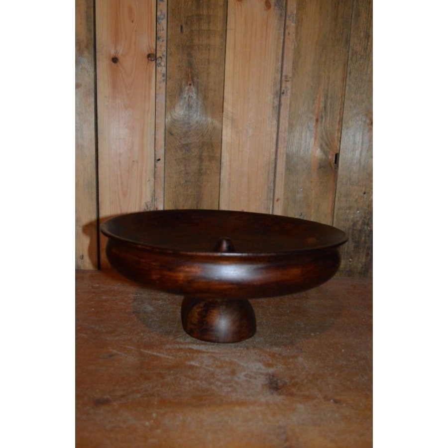 Ronde houten decoratieve schaal-4