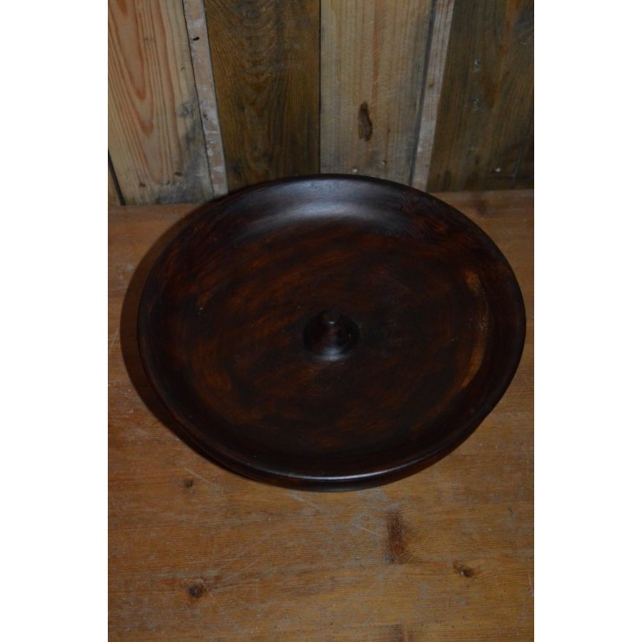 Ronde houten decoratieve schaal-5
