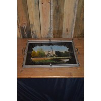 thumb-Oud dienblad met beschilderd glas-1