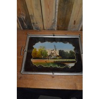 thumb-Oud dienblad met beschilderd glas-3