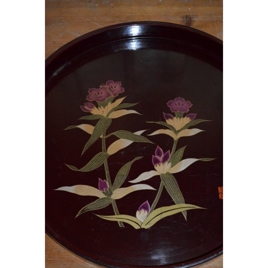 Chinees kunststof dienblad met bloemmotief-3