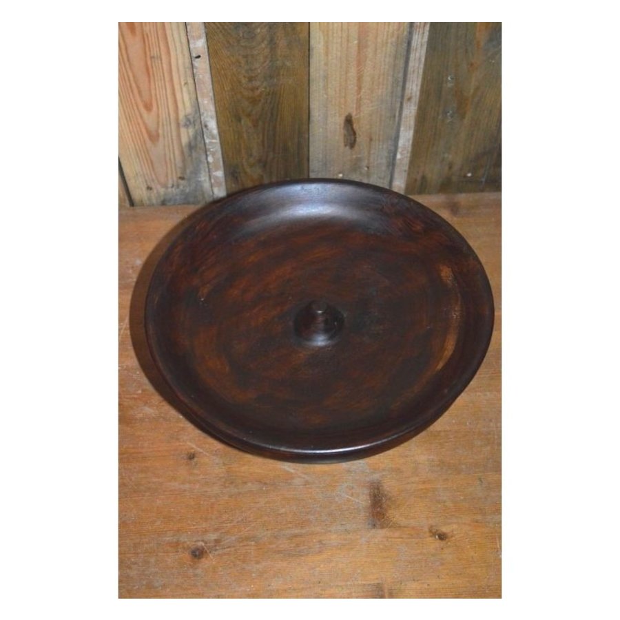 Ronde houten decoratieve schaal-3