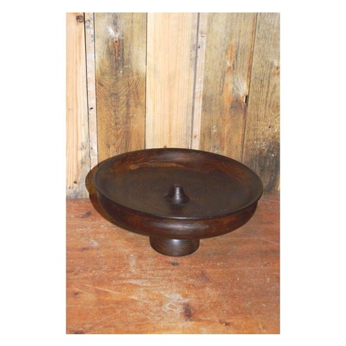 Houten decoratieve schaal rond 