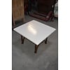 LoodsVol, Tweedehands Vintage salontafel met smeedijzer en eiken blad
