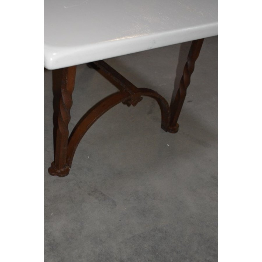 Salontafel smeedijzer met eiken blad-4