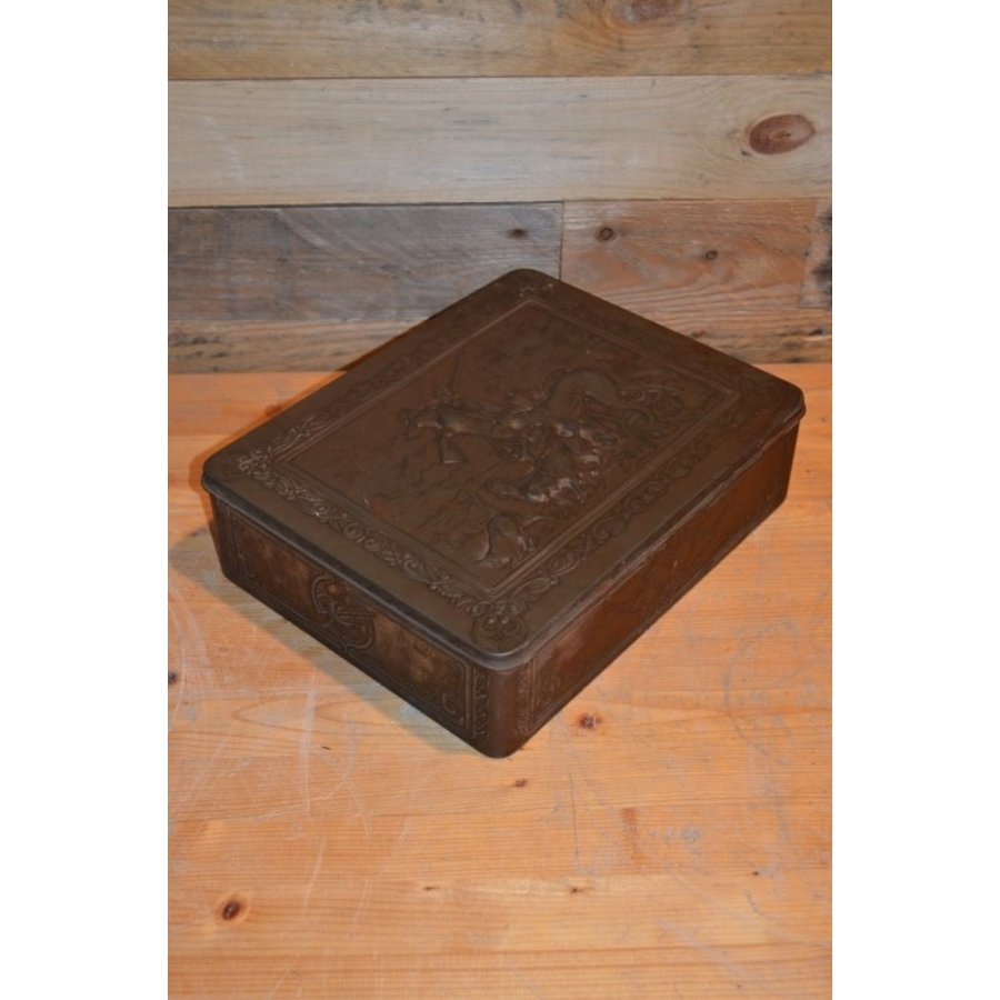 Brocante blik met jachttaferelen-4